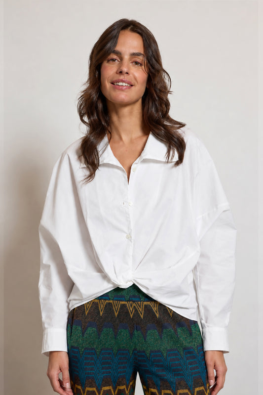 KNOTTED SHIRT WHITE