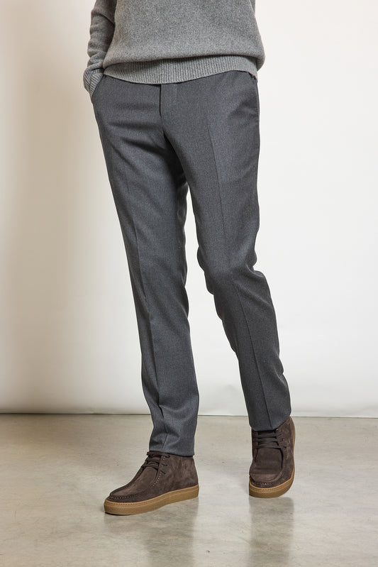 FLANNEL SLIM FIT PANTS ANTHRACITE
