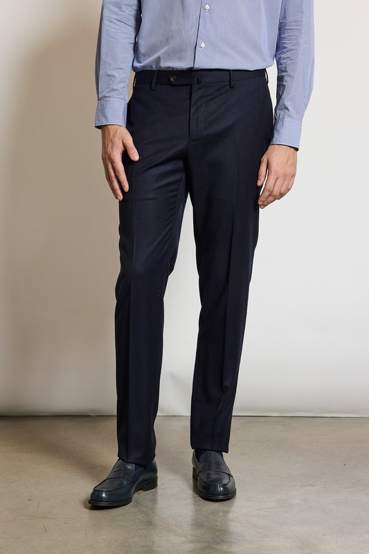 PANTALON SLIM FIT FLANELLE MARINE