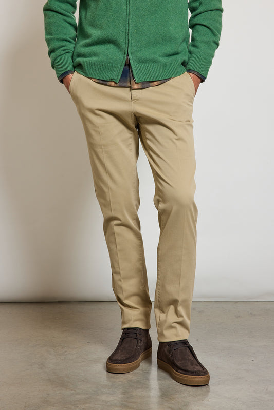 PANTALON SLIM FIT GABARDINE BEIGE