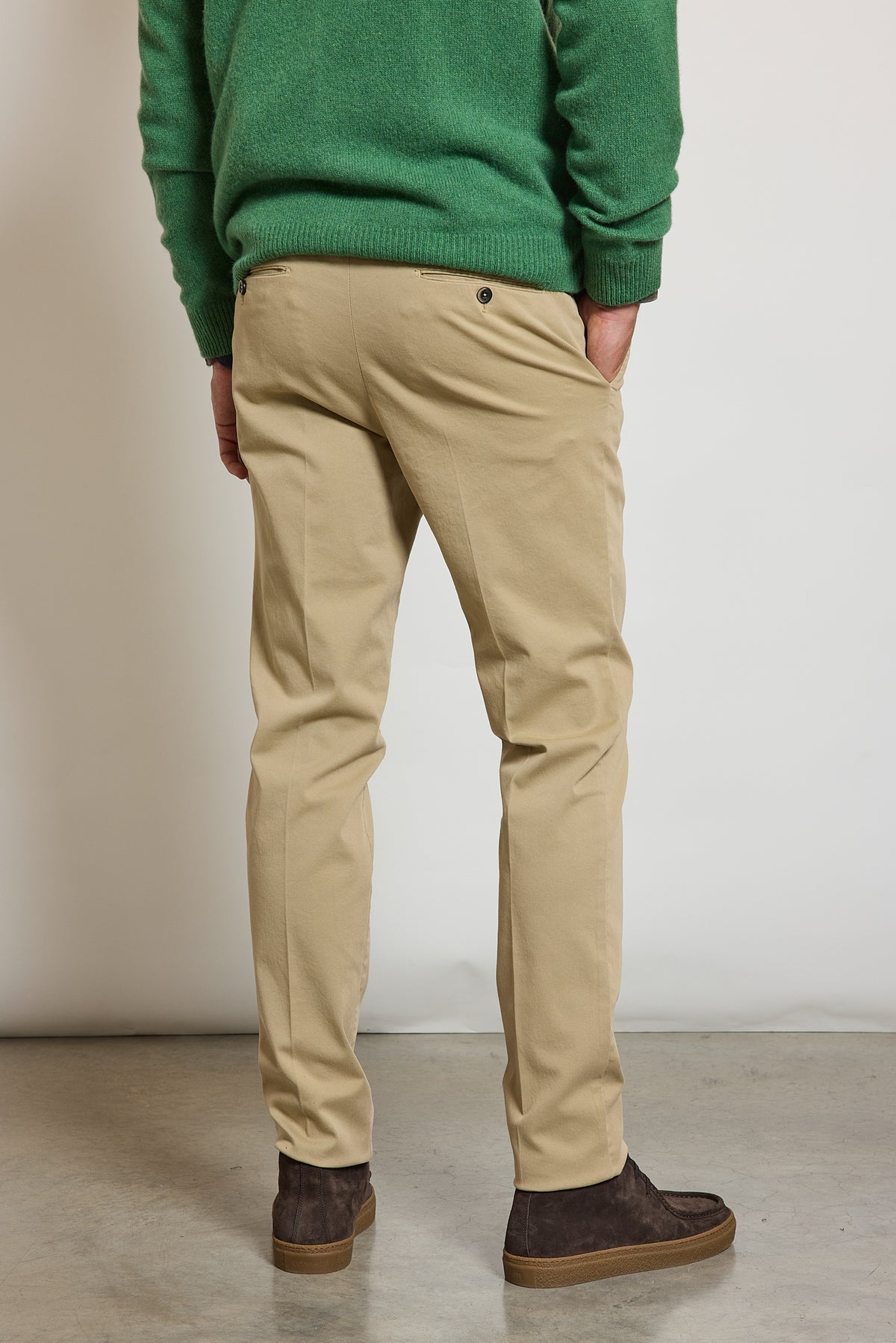 GABARDINE SLIM FIT PANTS BEIGE