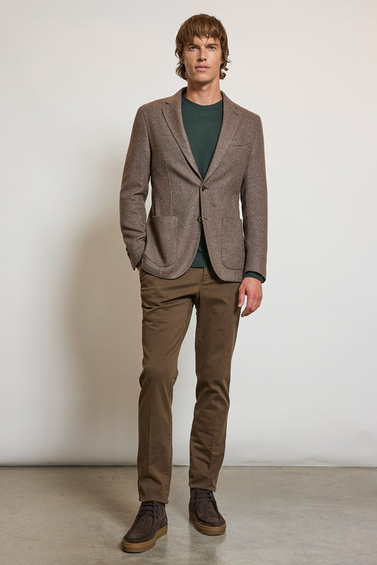 GABARDINE SLIM FIT PANTS CHOCOLATE