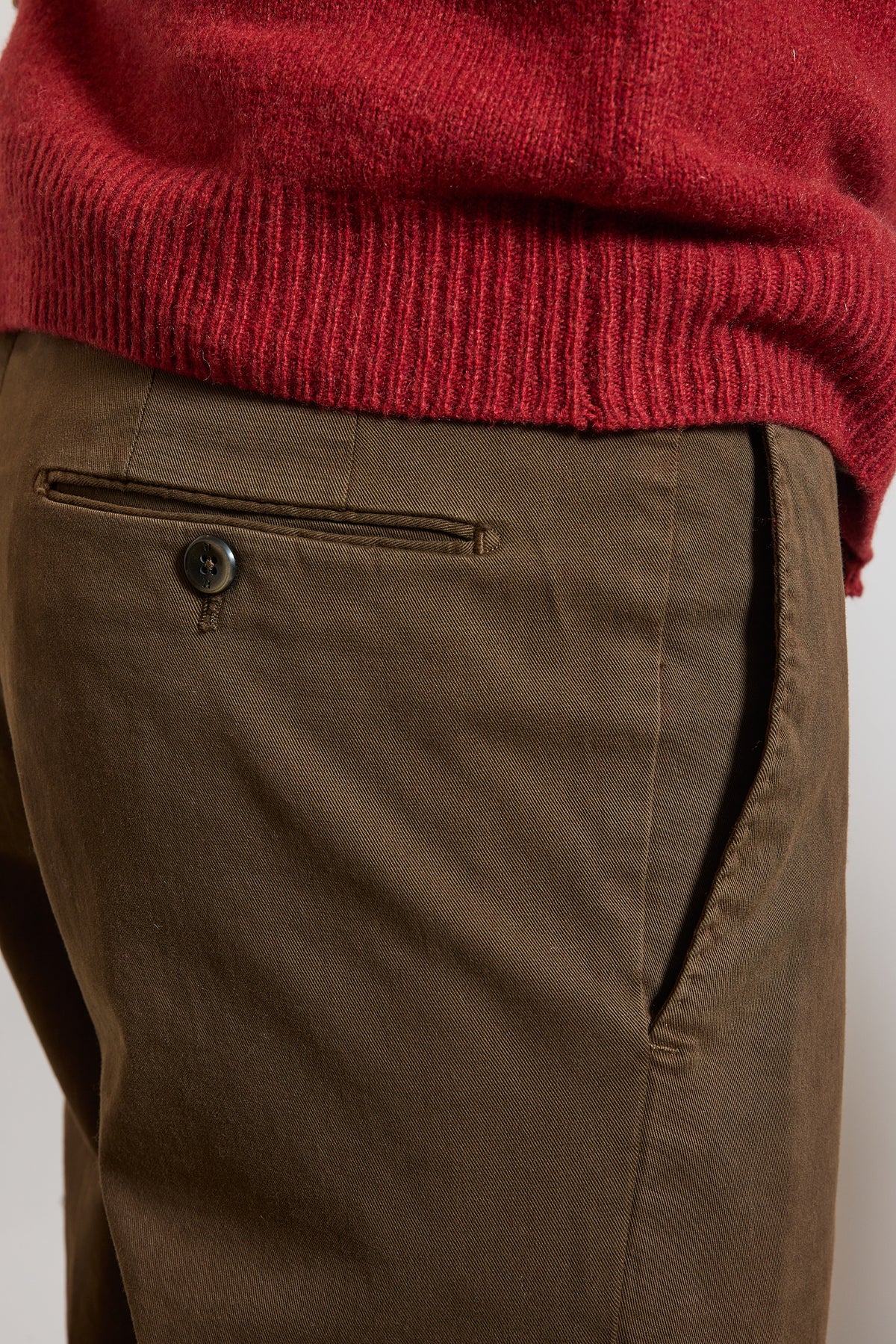 PANTALON SLIM FIT GABARDINE CHOCOLAT