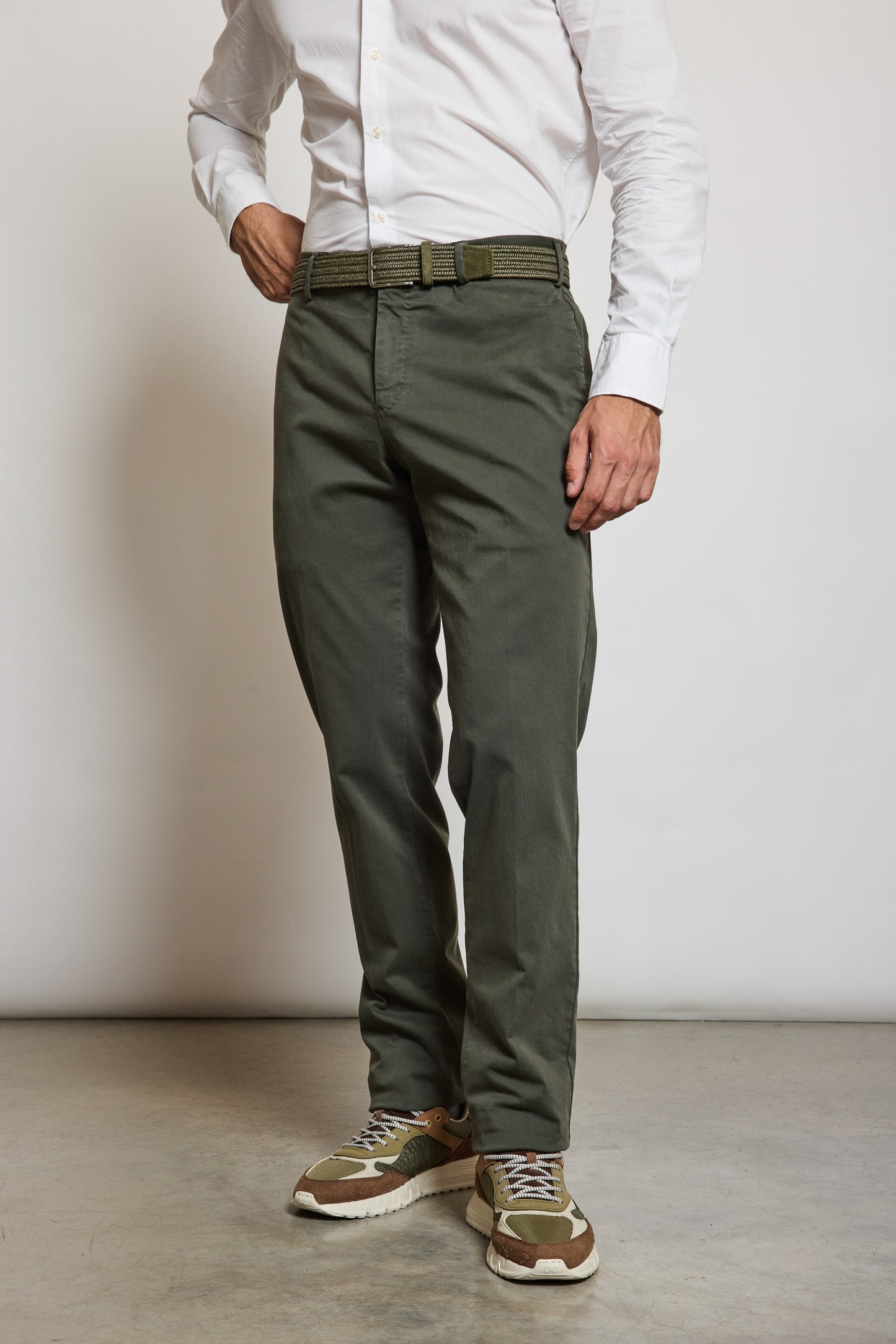 PANTALON SLIM FIT GABARDINE FORÊT