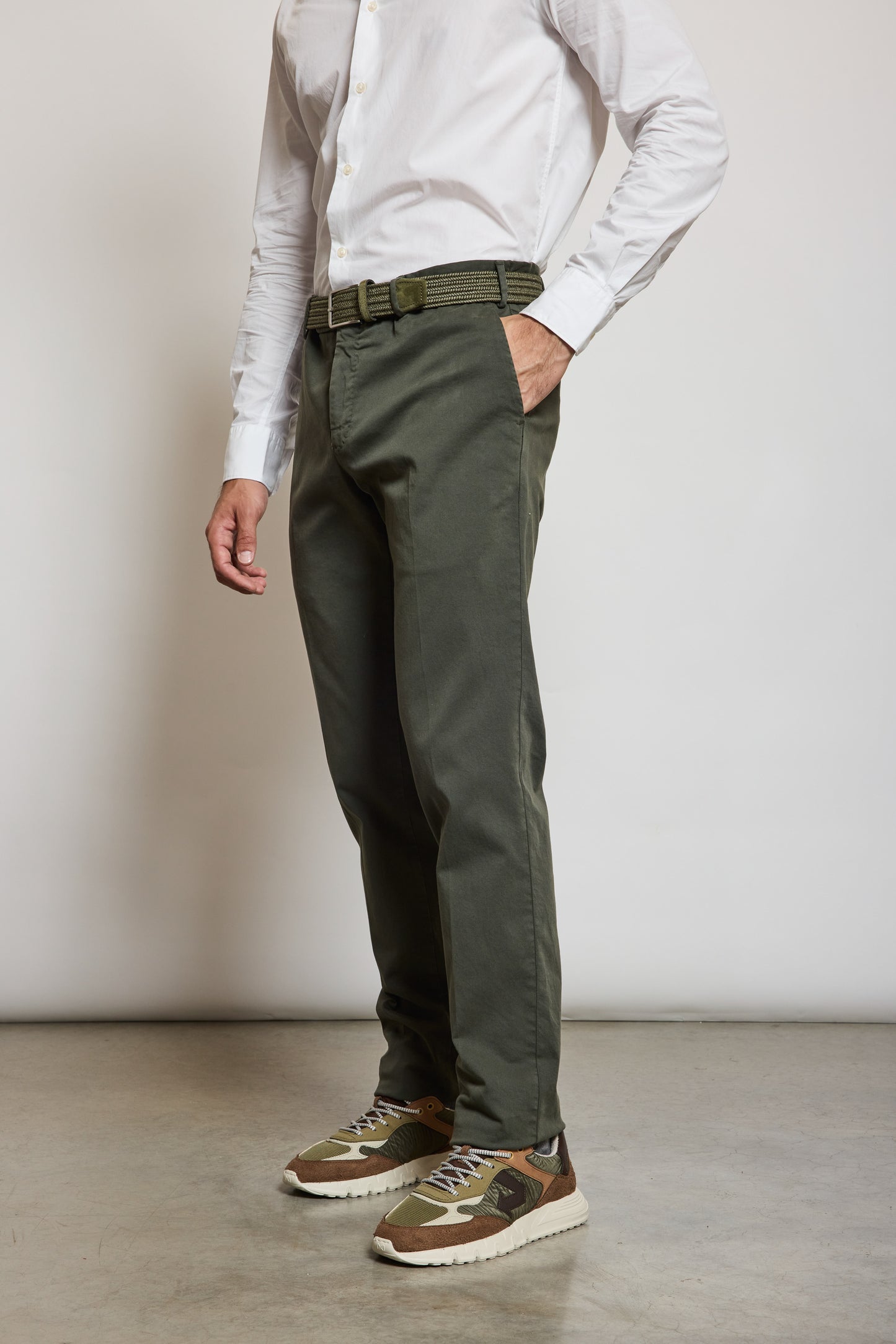 PANTALON SLIM FIT GABARDINE FORÊT