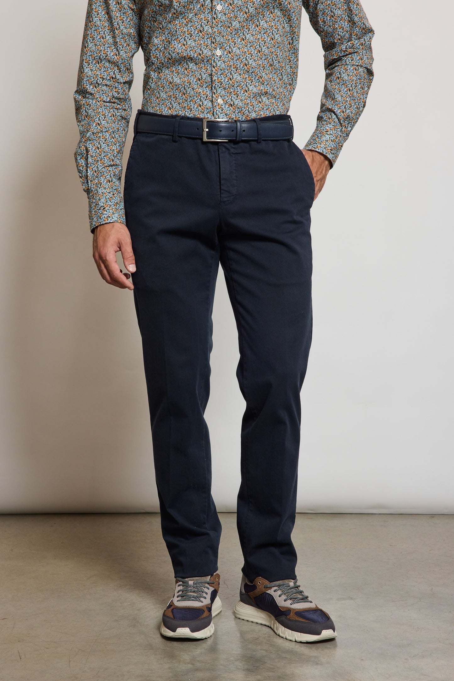 PANTALON SLIM FIT GABARDINE MARINE