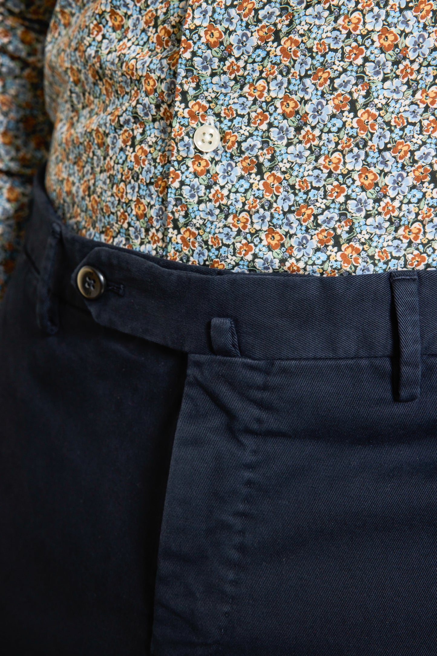 PANTALON SLIM FIT GABARDINE MARINE