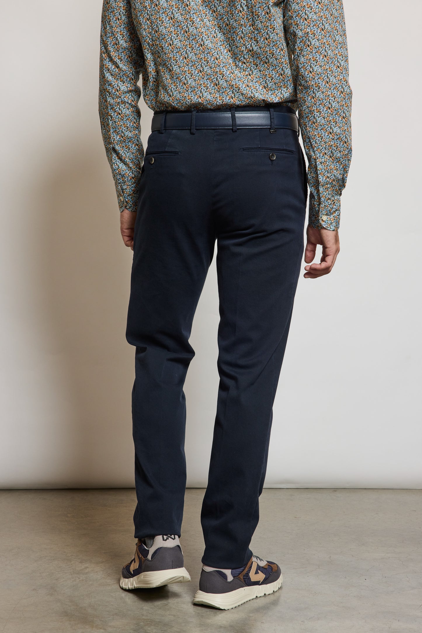 PANTALON SLIM FIT GABARDINE MARINE