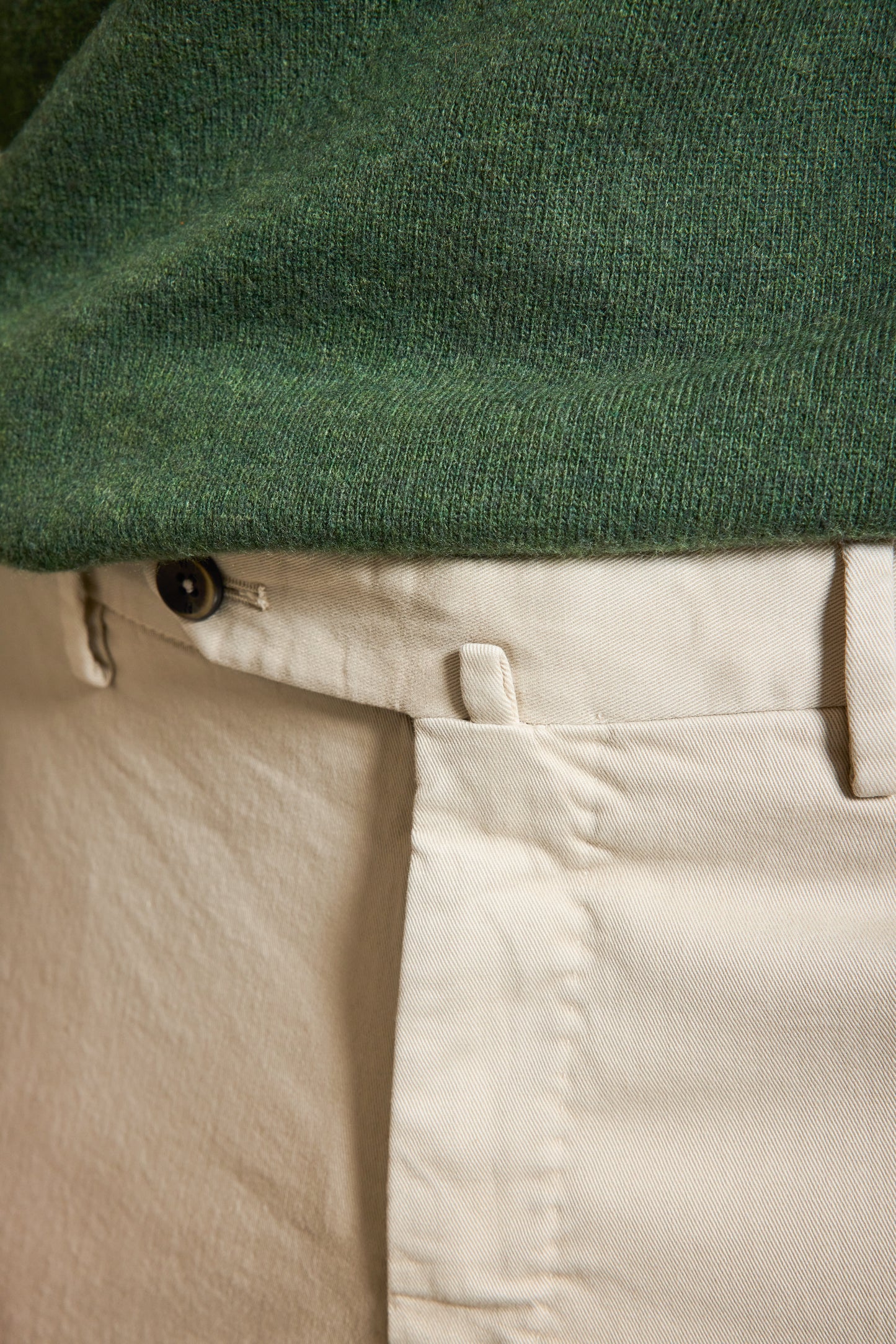 PANTALON SLIM FIT GABARDINE OFF WHITE
