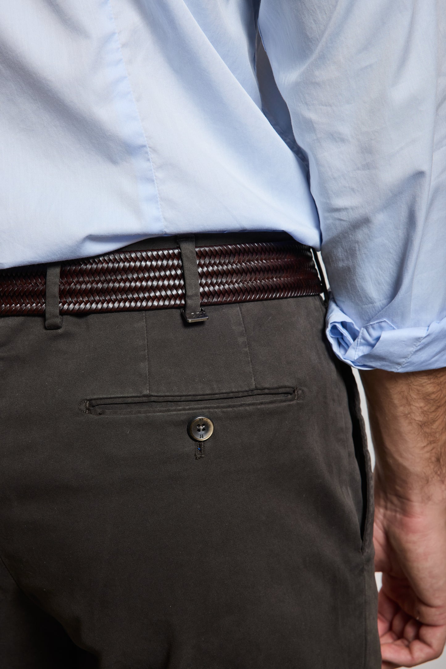 PANTALON SLIM FIT GABARDINE CHOCOLAT