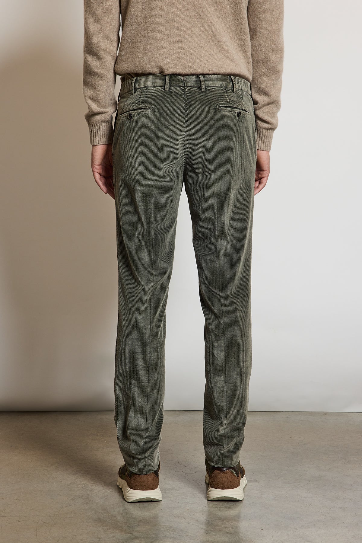 VELVET SLIM FIT PANTS KHAKI