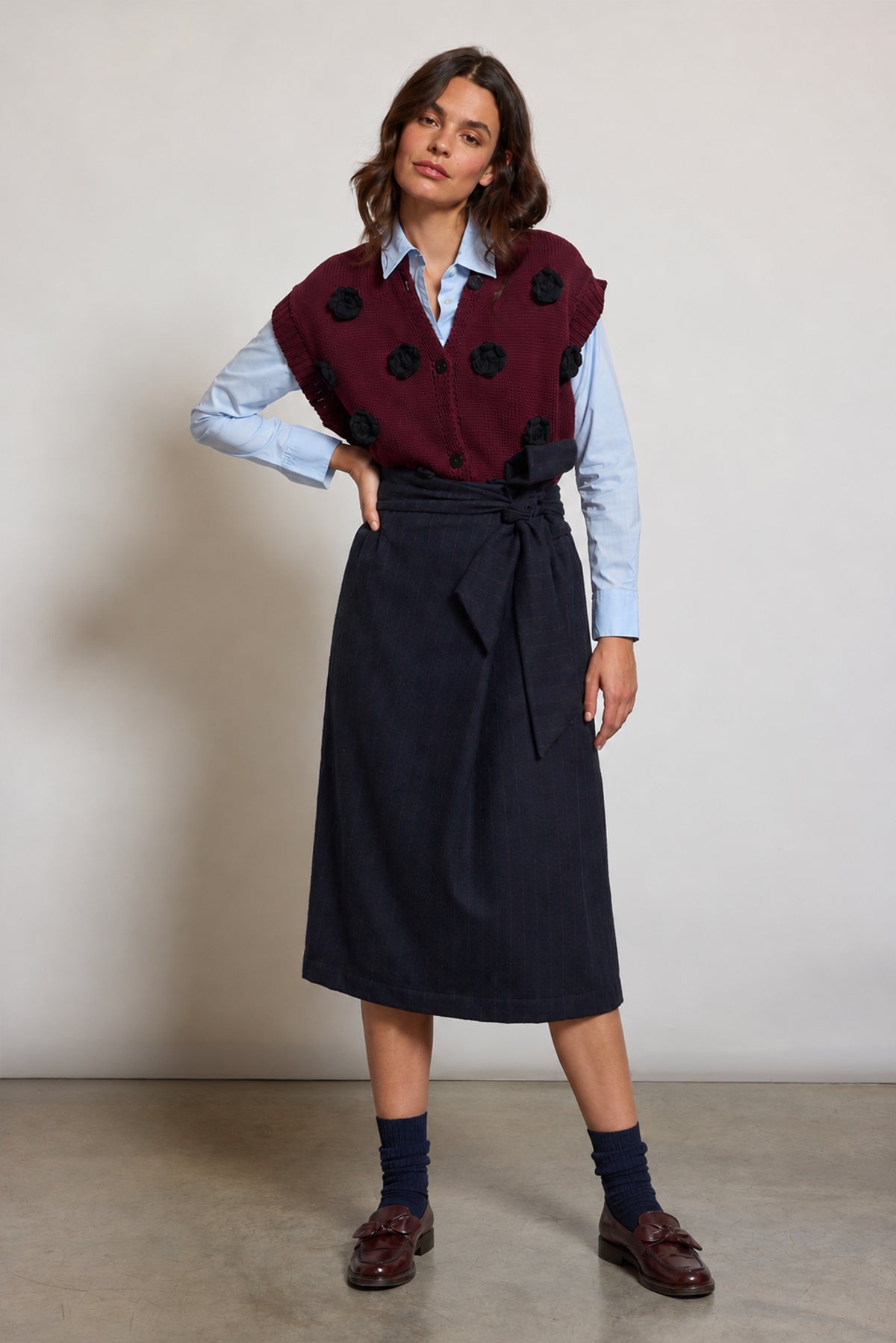 KNOTTED SKIRT NAVY