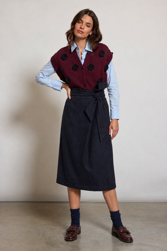 KNOTTED SKIRT NAVY