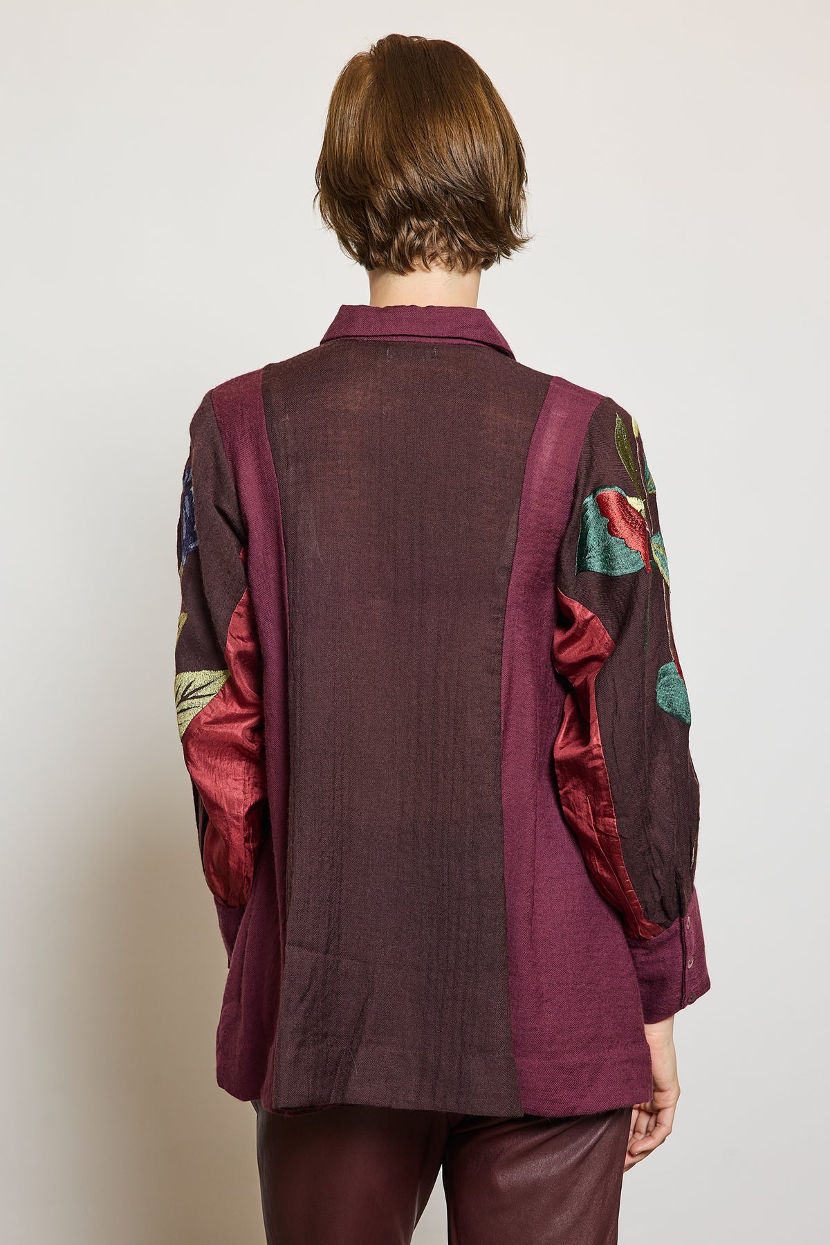 TOP EN LAINE BRODÉE BORDEAUX