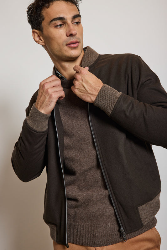 WOOL BOMBER CHOCOLATE