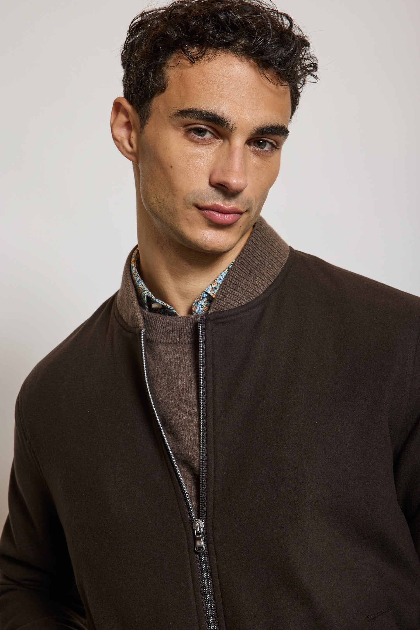 BOMBER EN LAINE CHOCOLAT