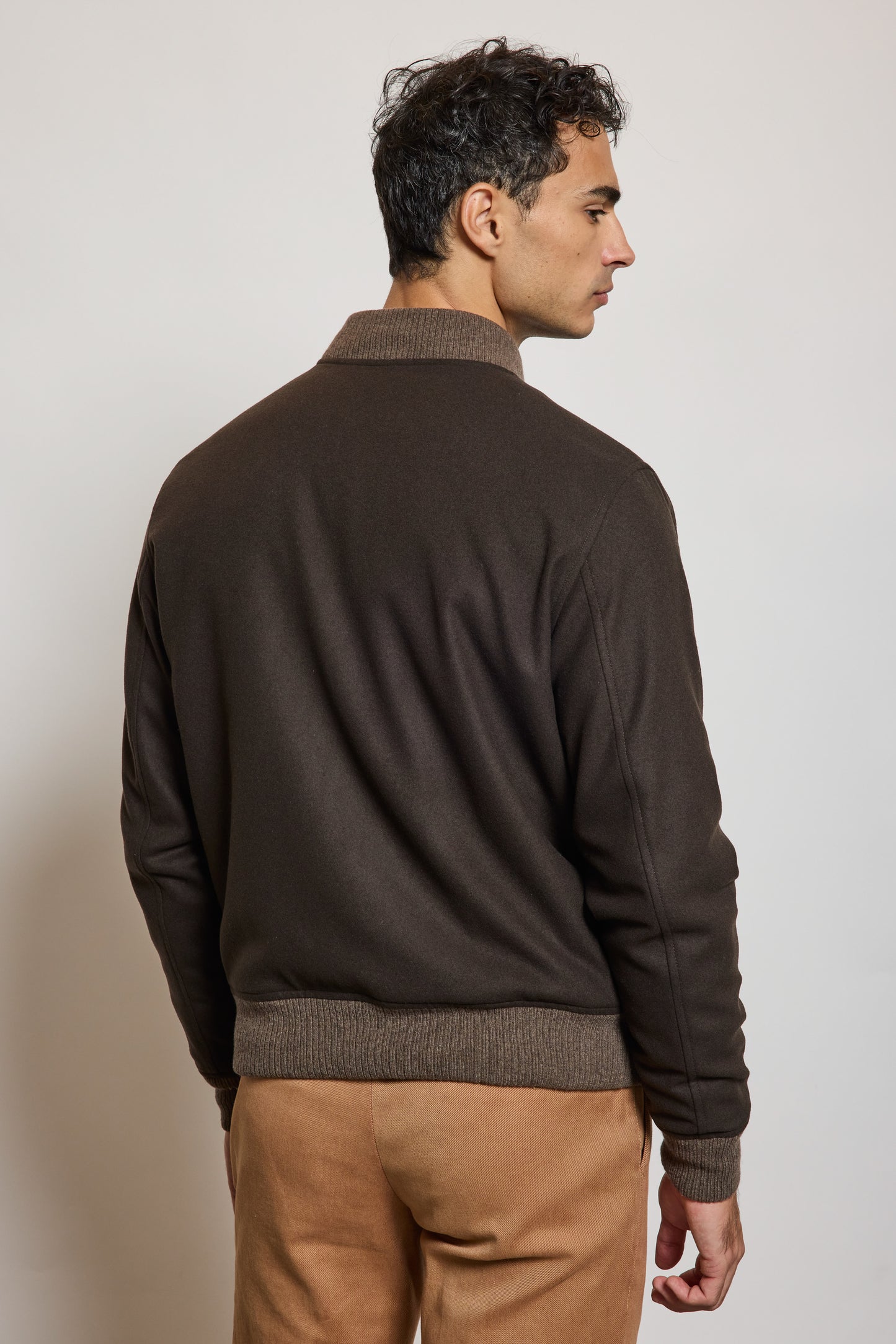 BOMBER EN LAINE CHOCOLAT