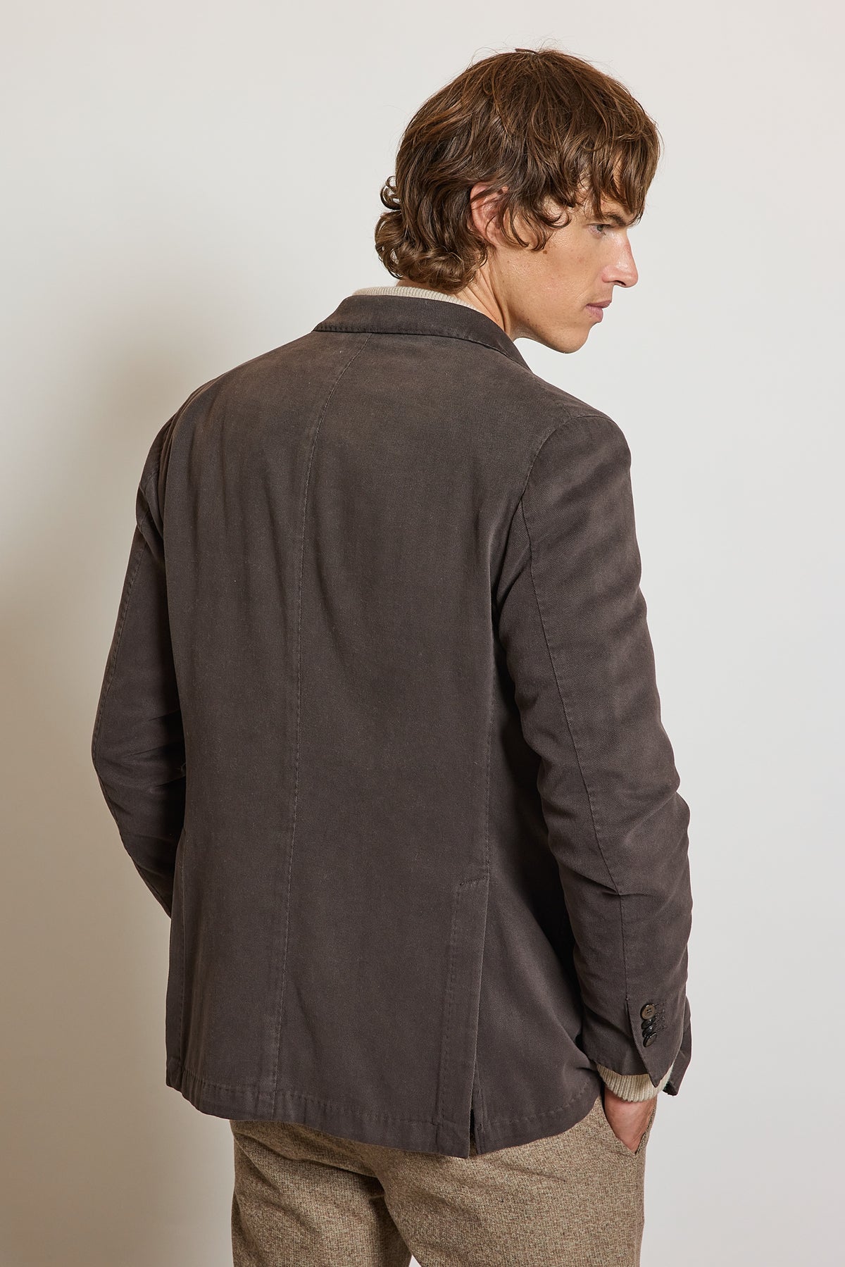 VESTE MOLESKINE EN CACHEMIRE CHOCOLAT