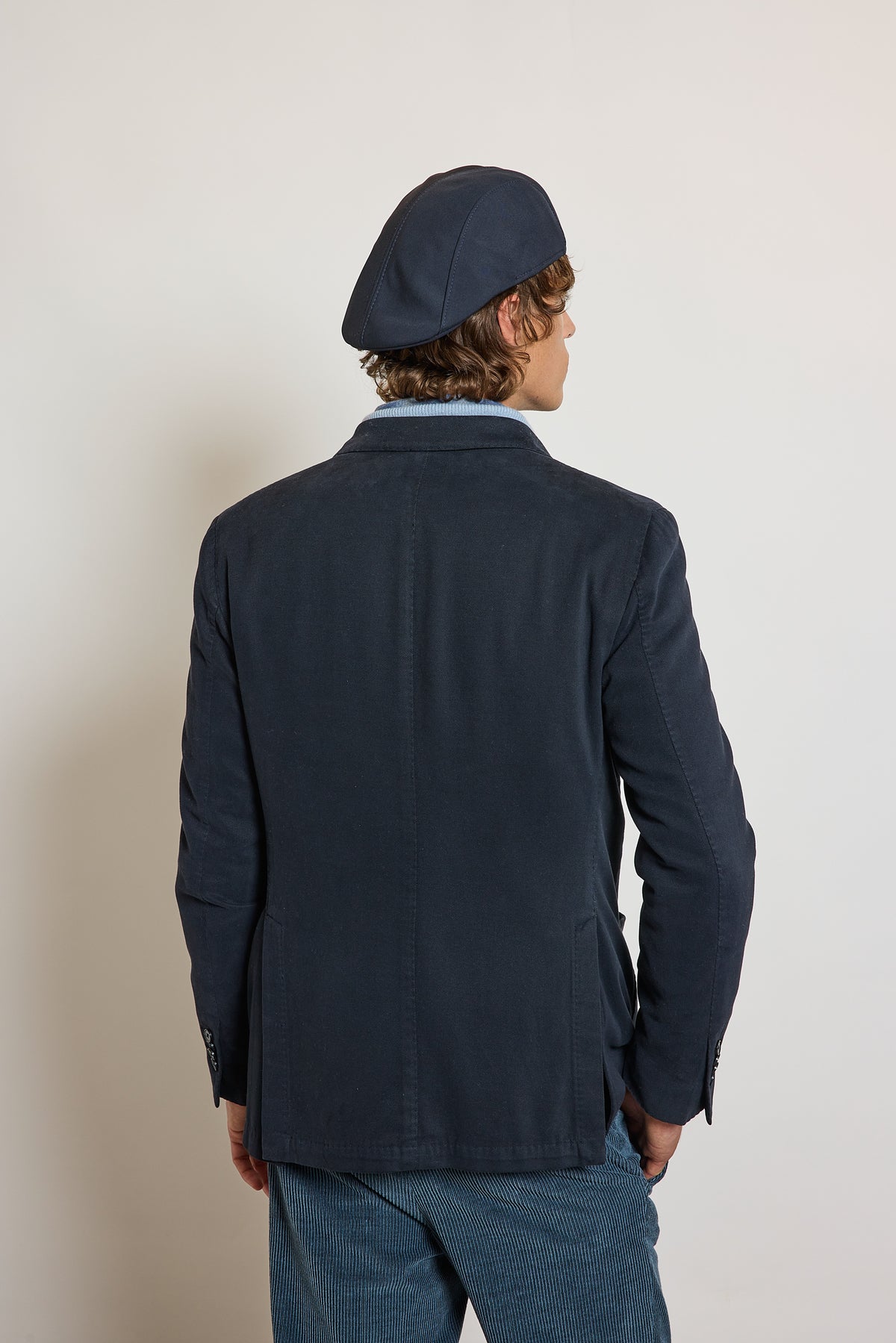 VESTE MOLESKINE EN CACHEMIRE MARINE