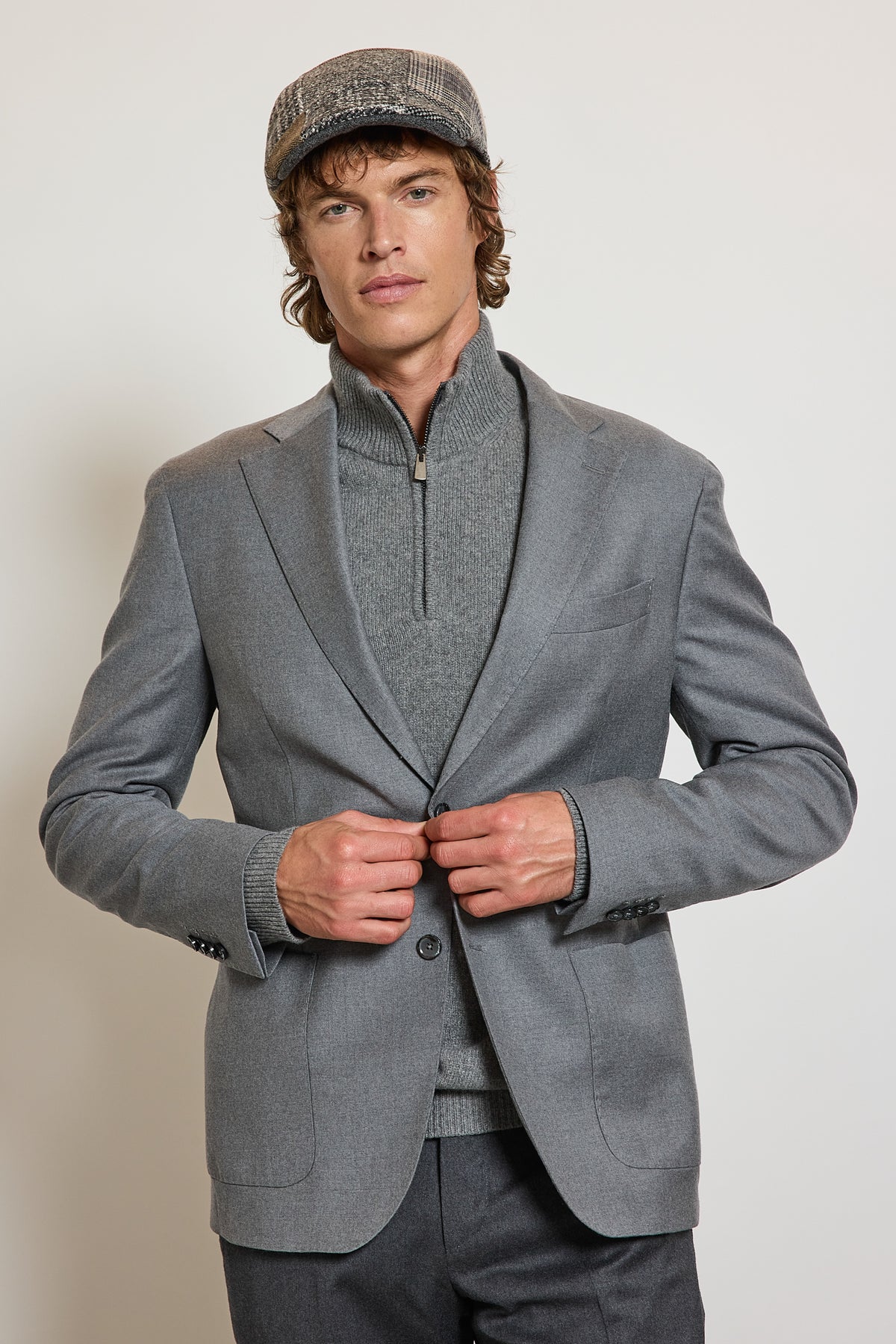VESTE EN LAINE FROIDE STRETCH GRISE