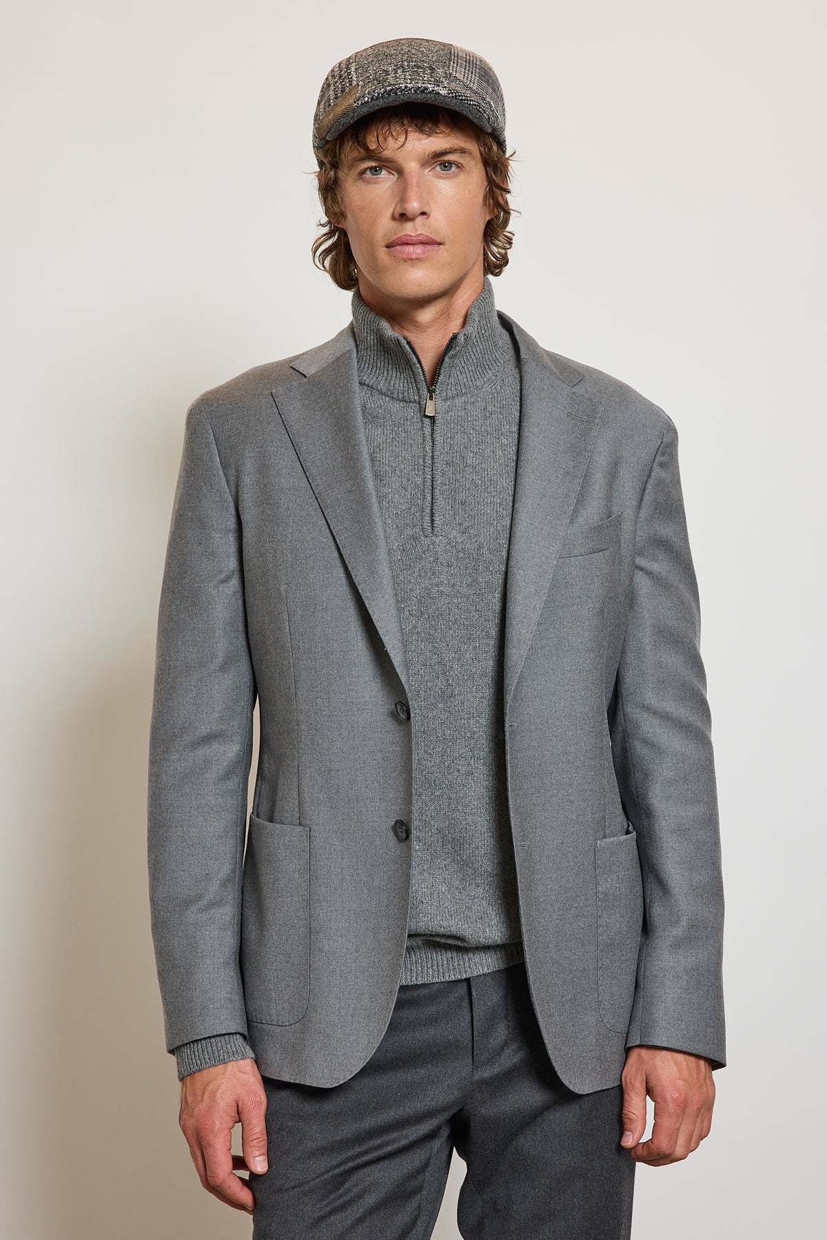 VESTE EN LAINE FROIDE STRETCH GRISE
