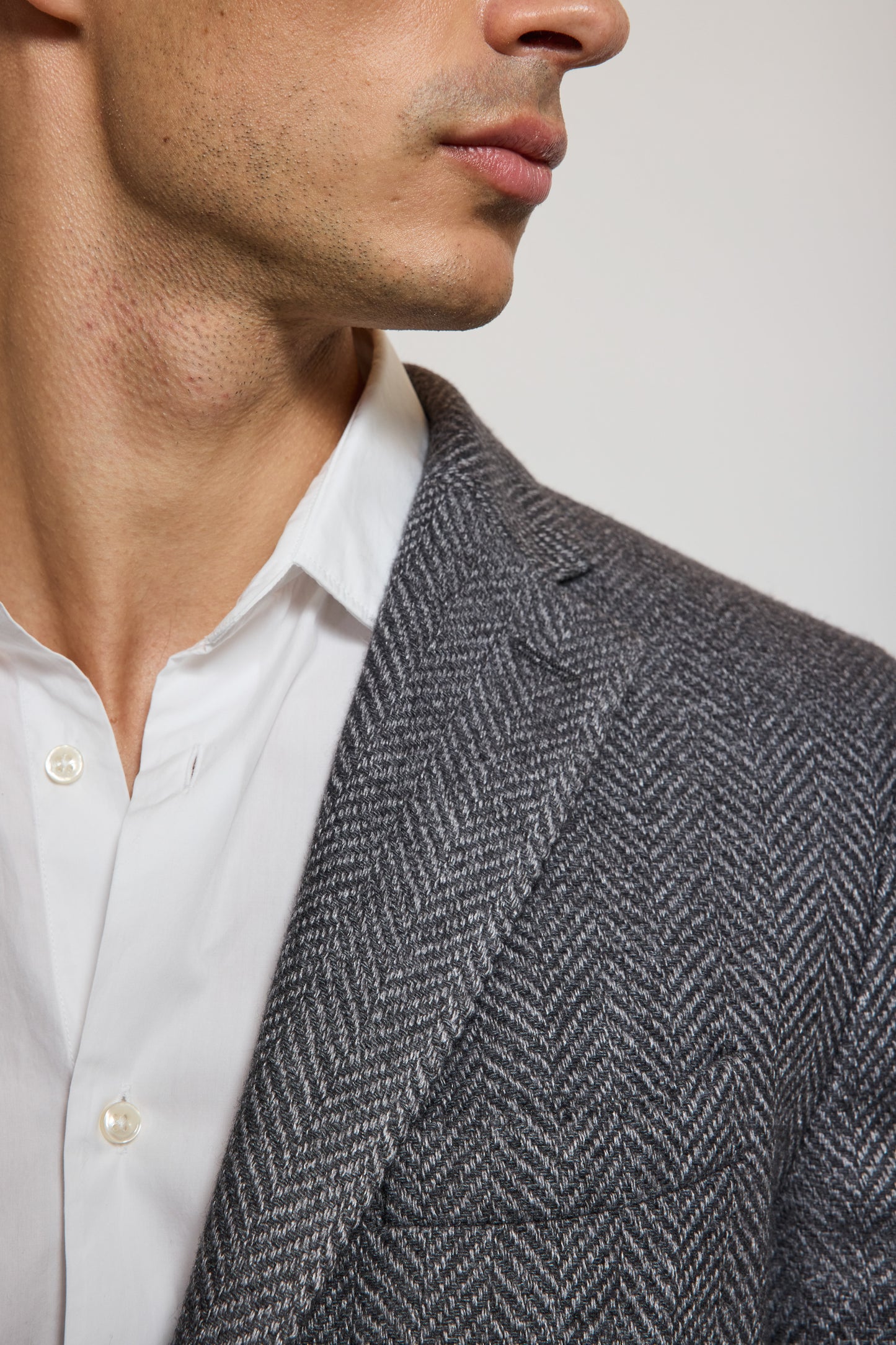 VESTE CHEVRONS EN LAINE ANTHRACITE