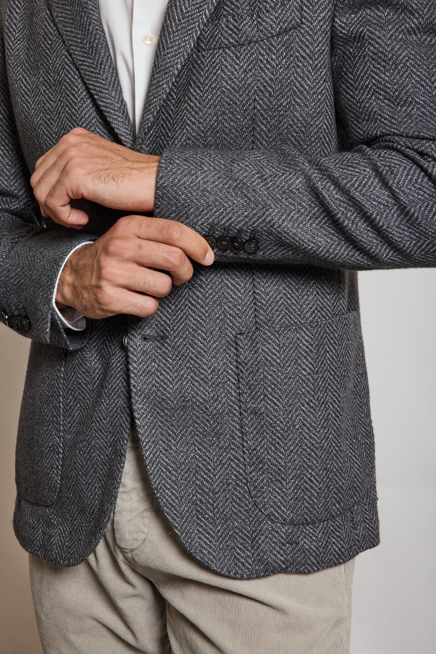 VESTE CHEVRONS EN LAINE ANTHRACITE