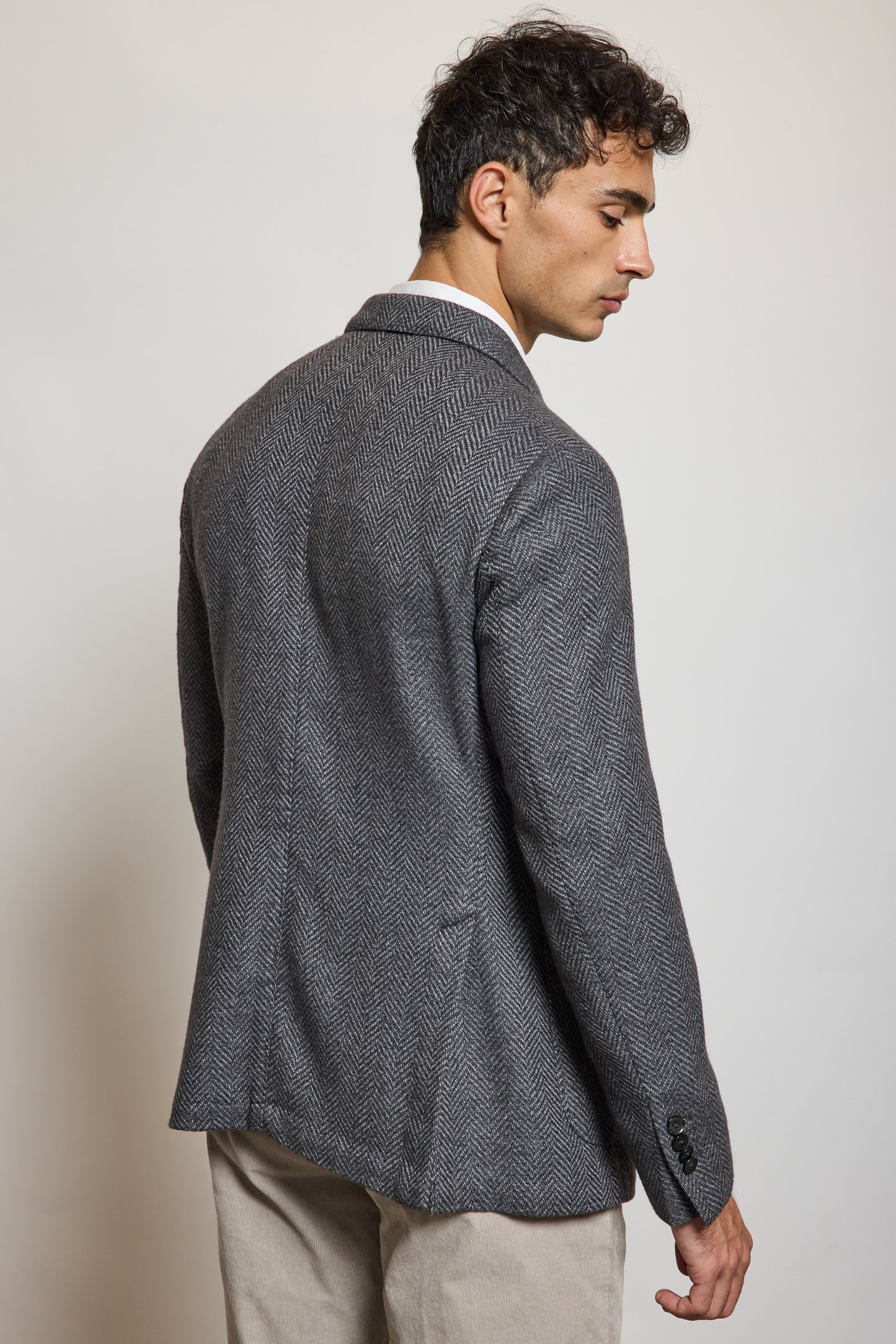 VESTE CHEVRONS EN LAINE ANTHRACITE