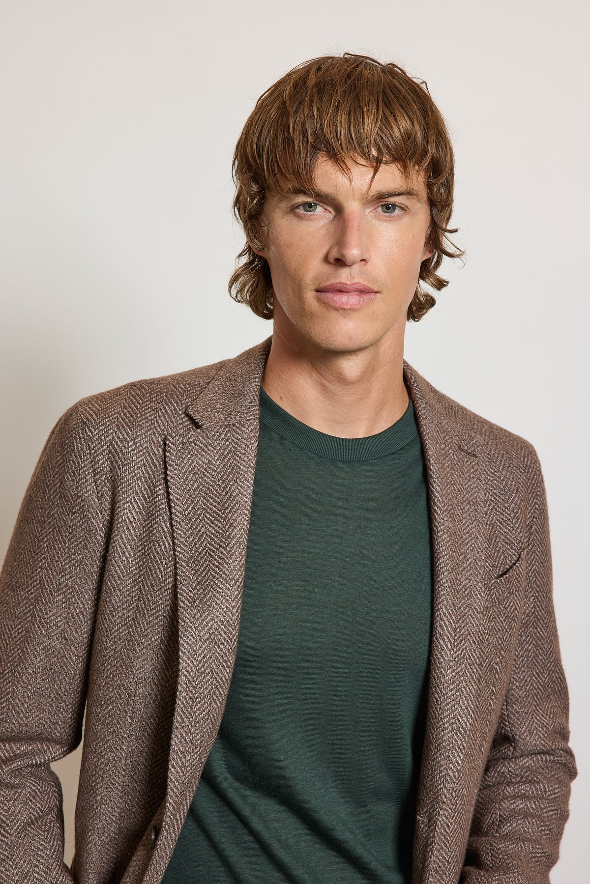 VESTE CHEVRONS EN LAINE CAPPUCINO
