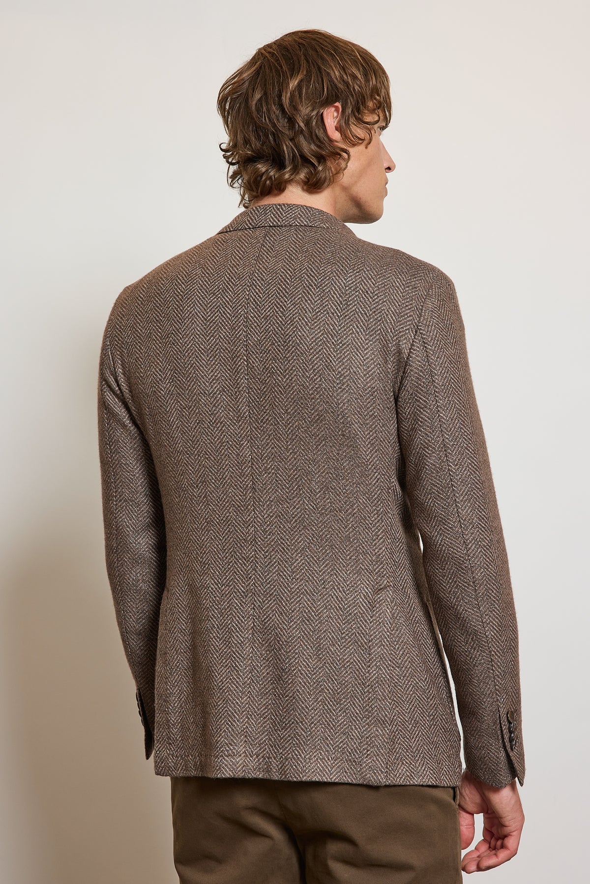 VESTE CHEVRONS EN LAINE CAPPUCINO