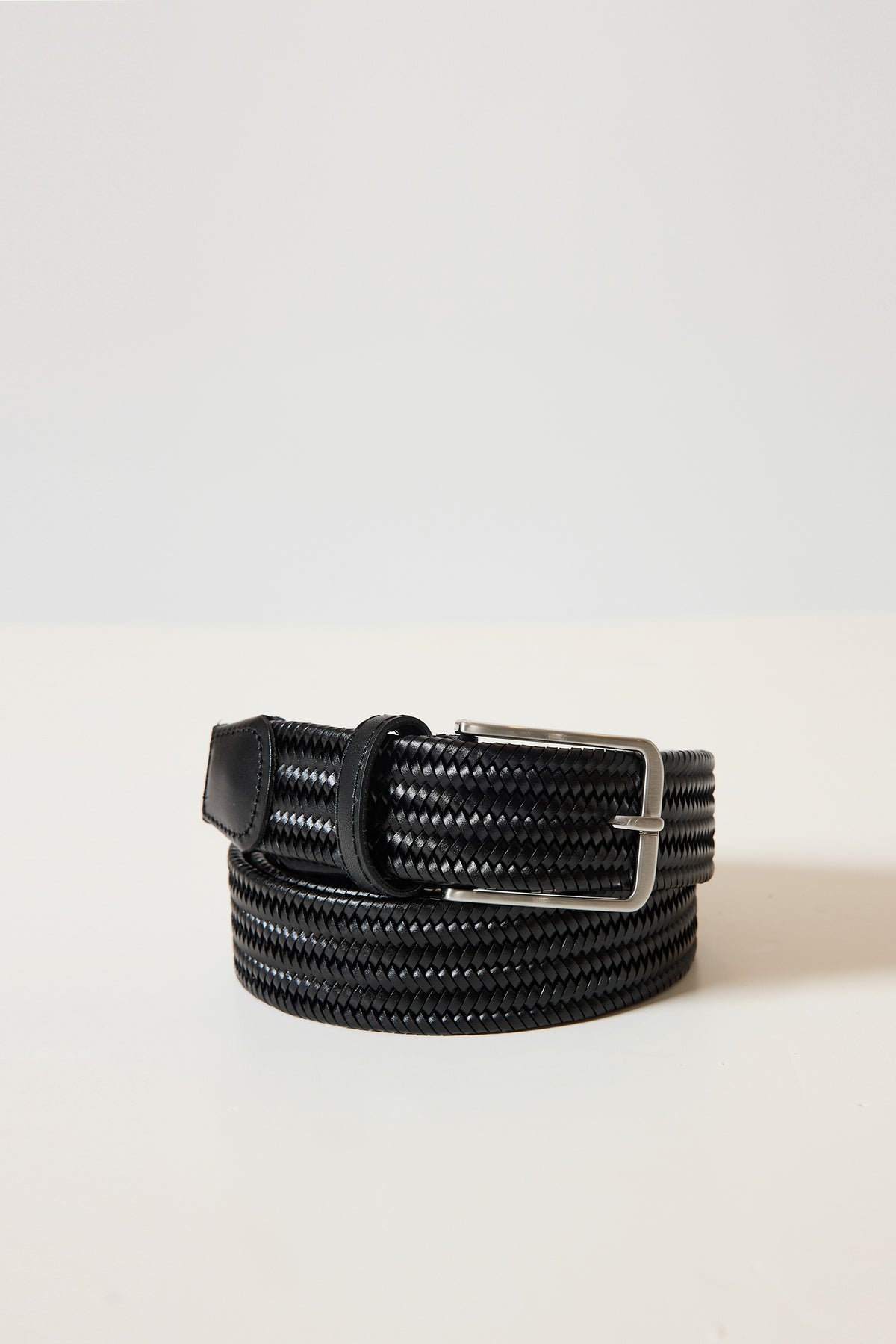 CEINTURE CUIR TRESSE NOIR