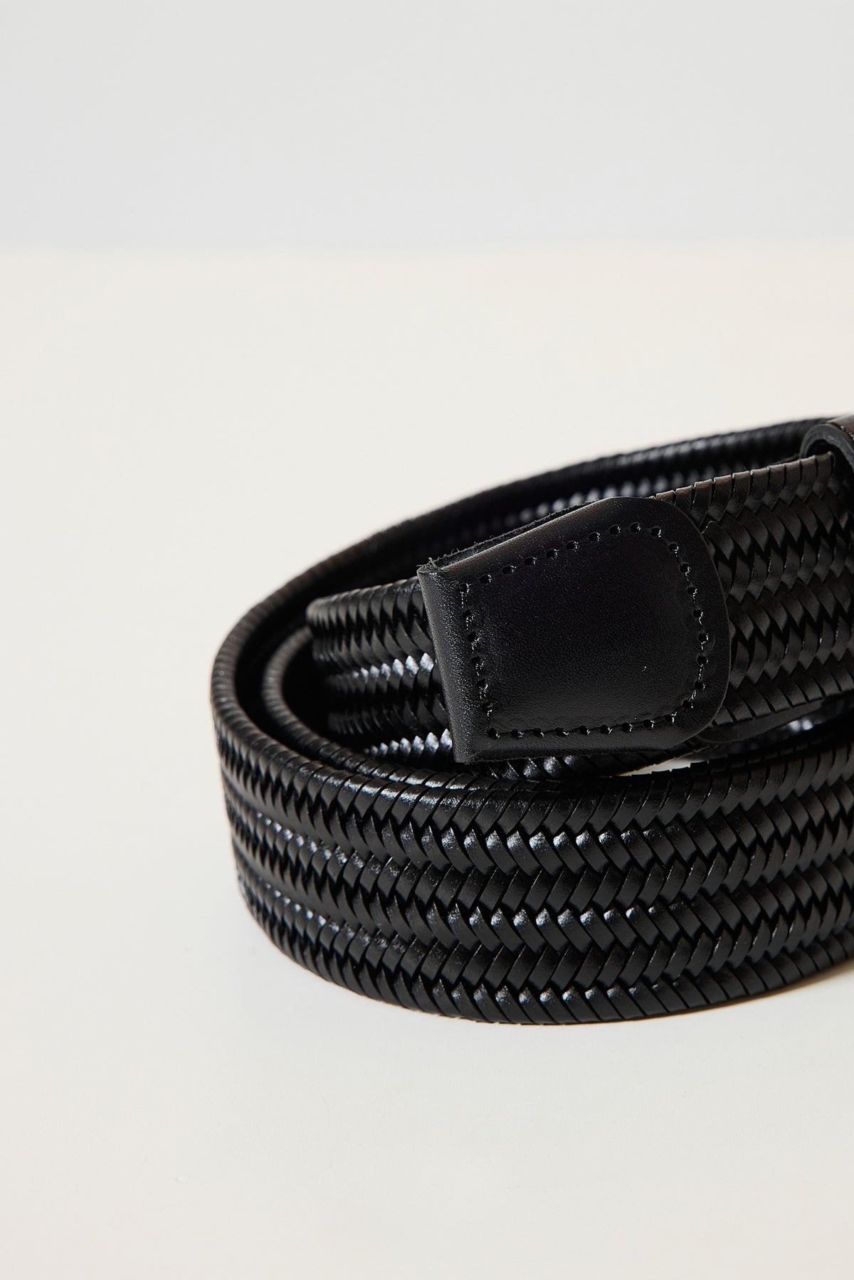 CEINTURE CUIR TRESSE NOIR