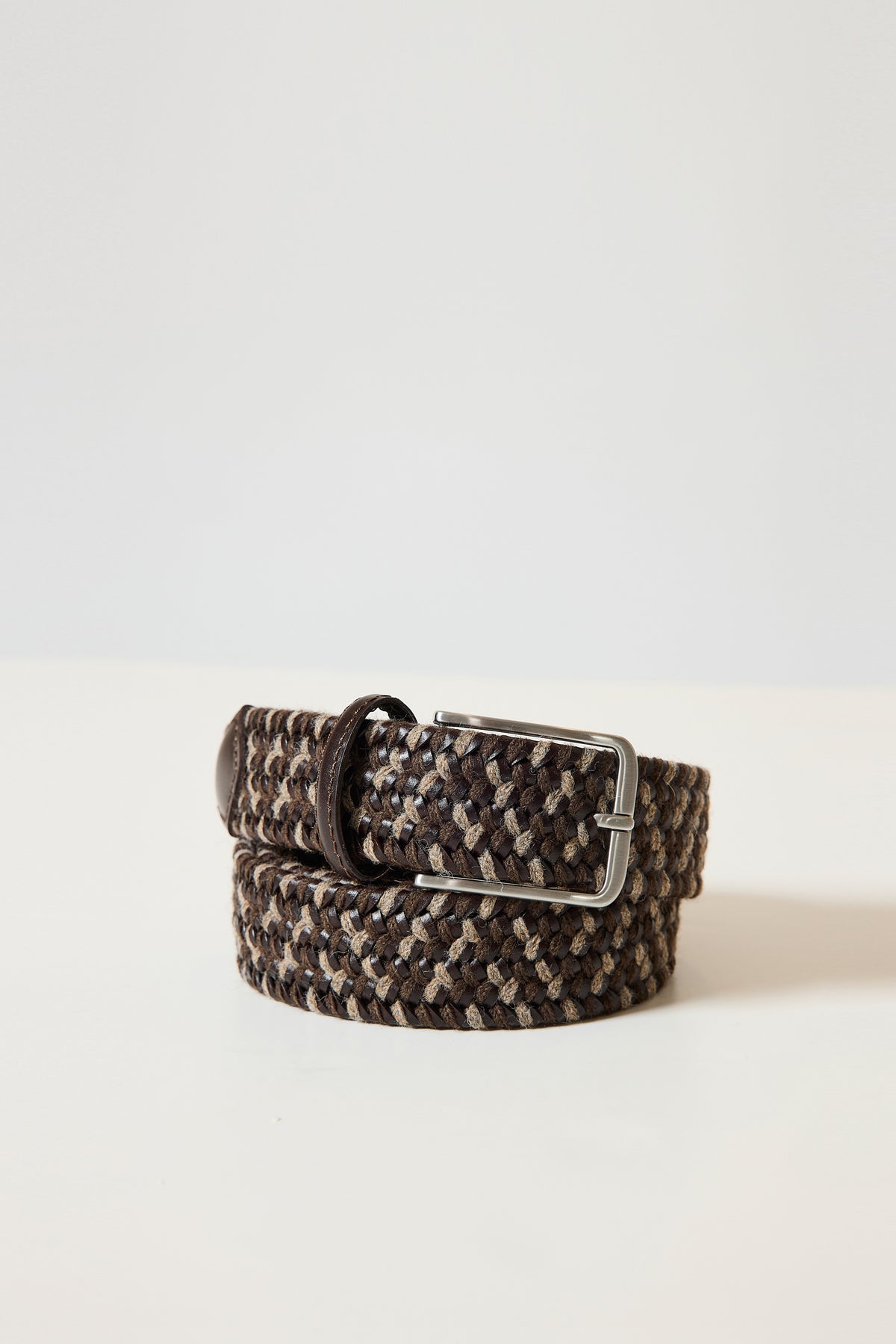WOOL & LEATHER BELT CHOCOLATE