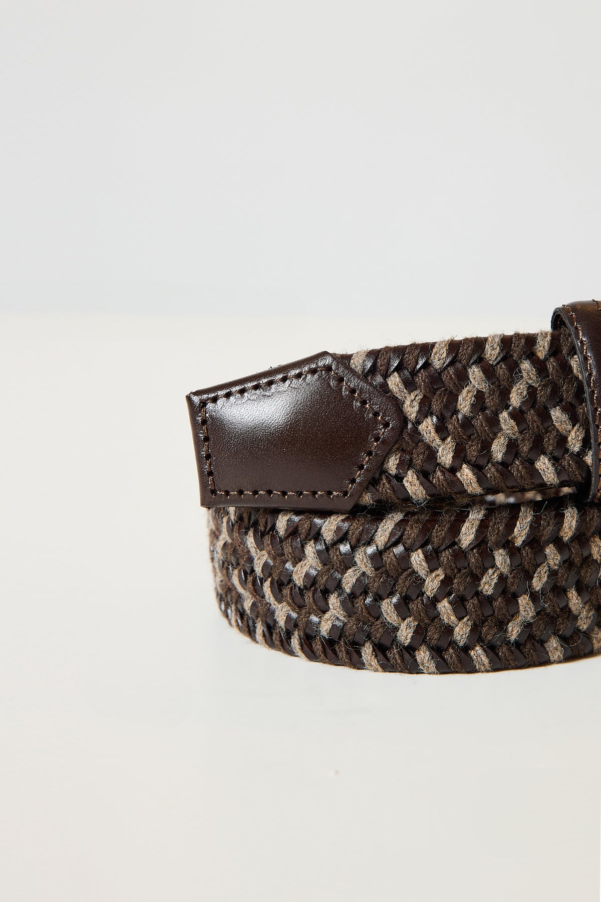 WOOL & LEATHER BELT CHOCOLATE