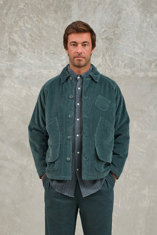 ROUGHT-RIBBED JACKET GREEN LAGOON