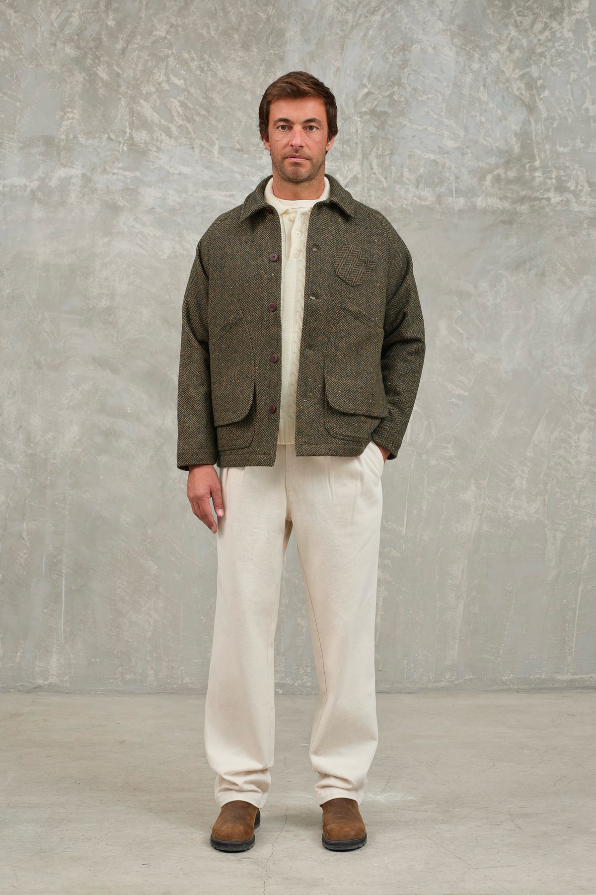 BLOUSON EN LAINE CHEVRONS