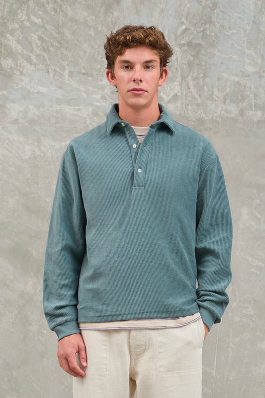 CORDUROY POLO GREEN LAGOON