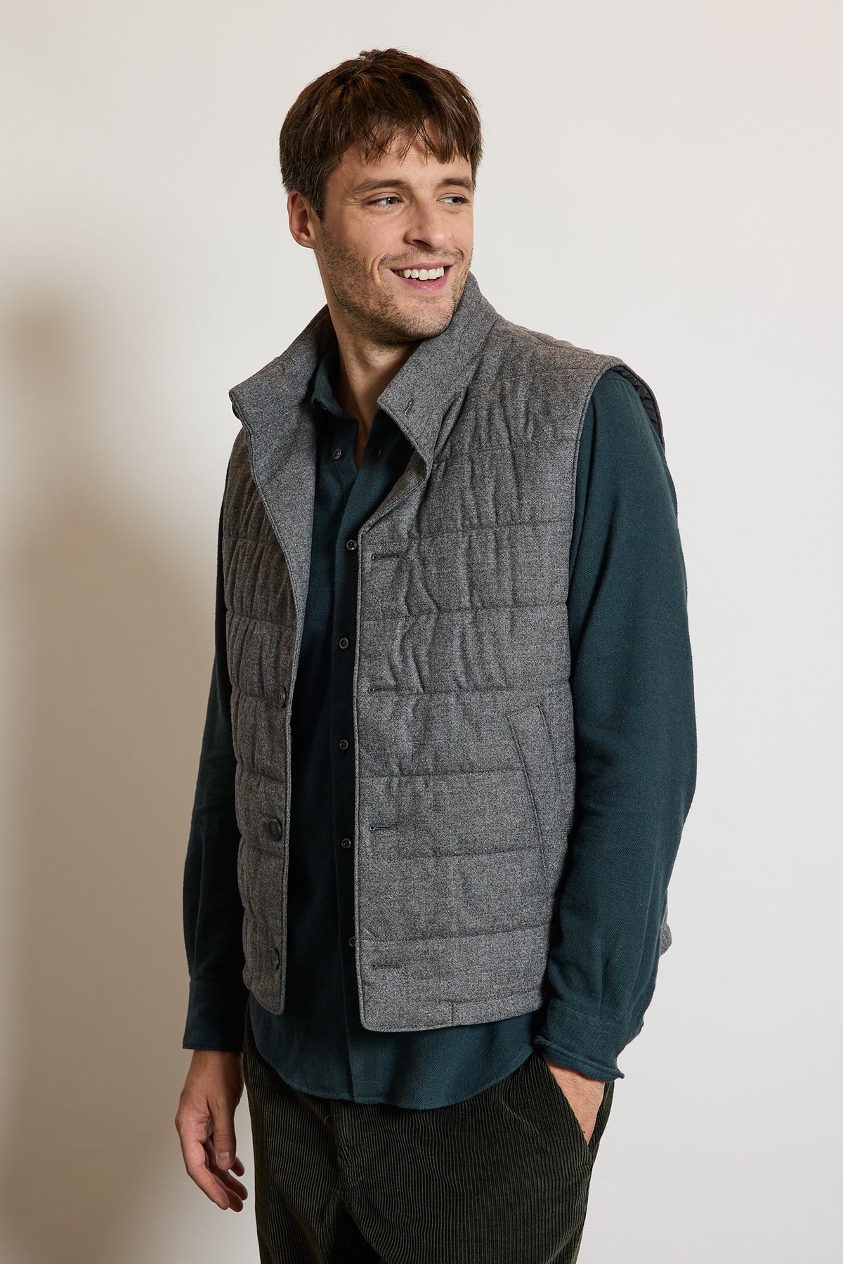 WOOL VEST ANTHRACITE