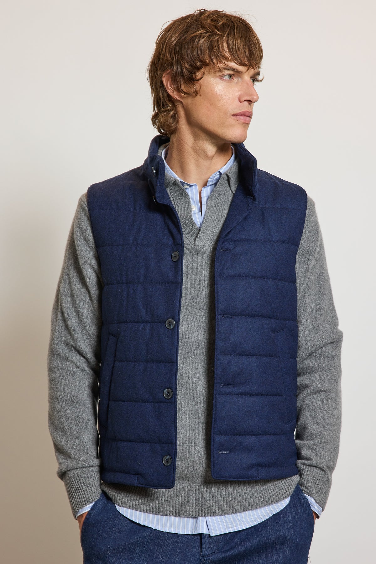 GILET EN LAINE MARINE