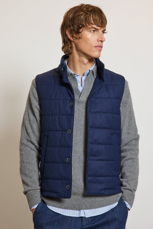 GILET EN LAINE MARINE