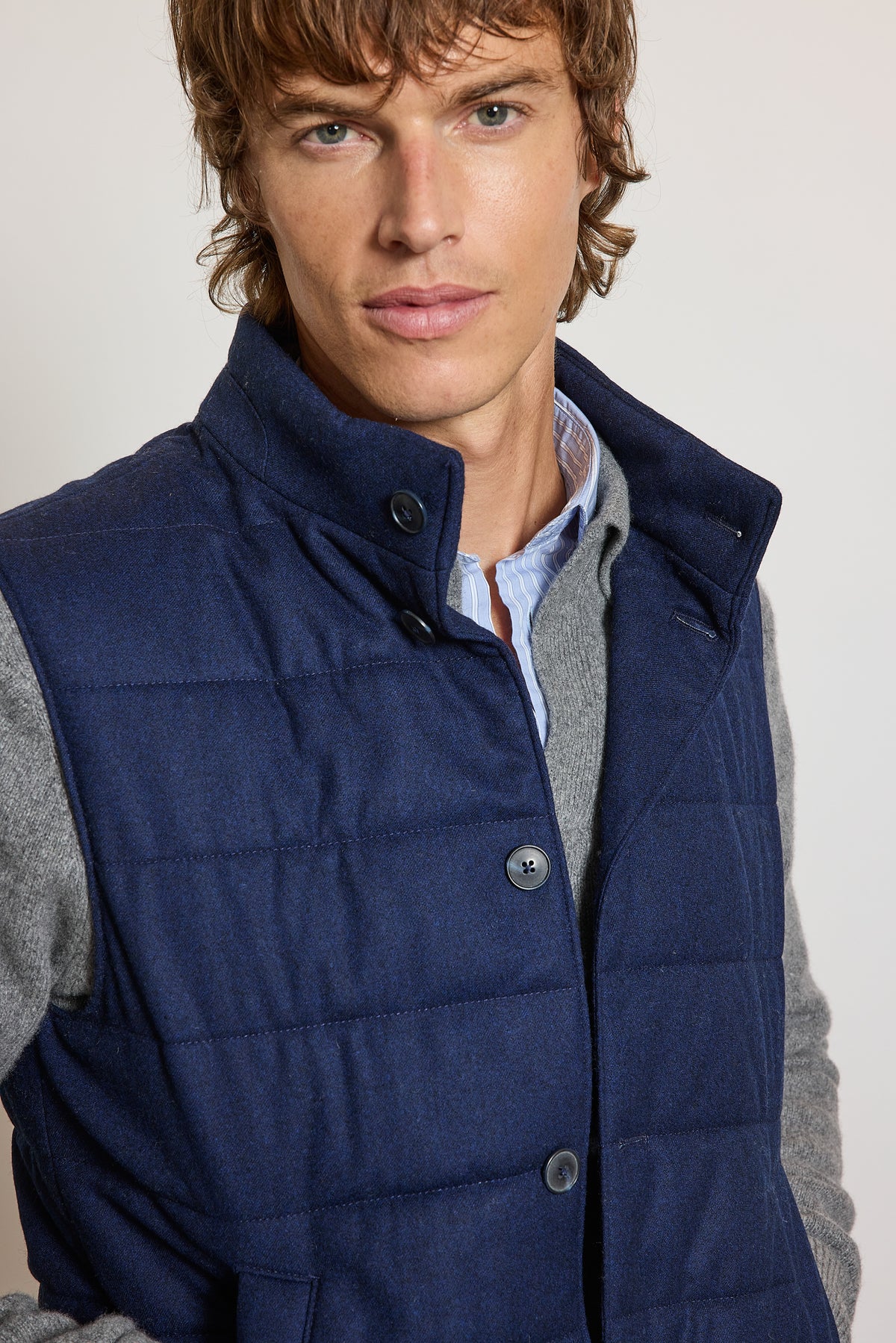 GILET EN LAINE MARINE
