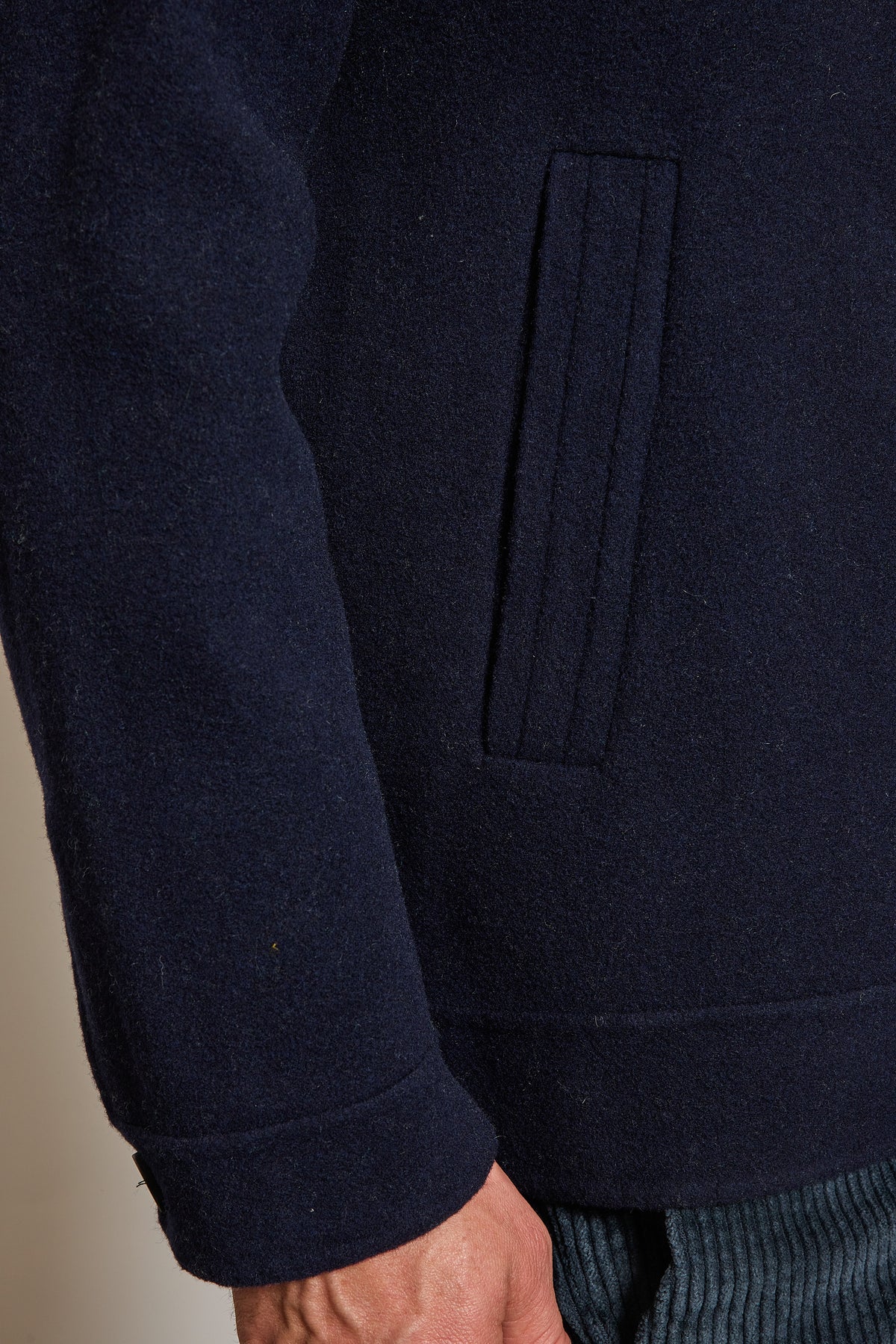 BLOUSON EN LAINE MARINE