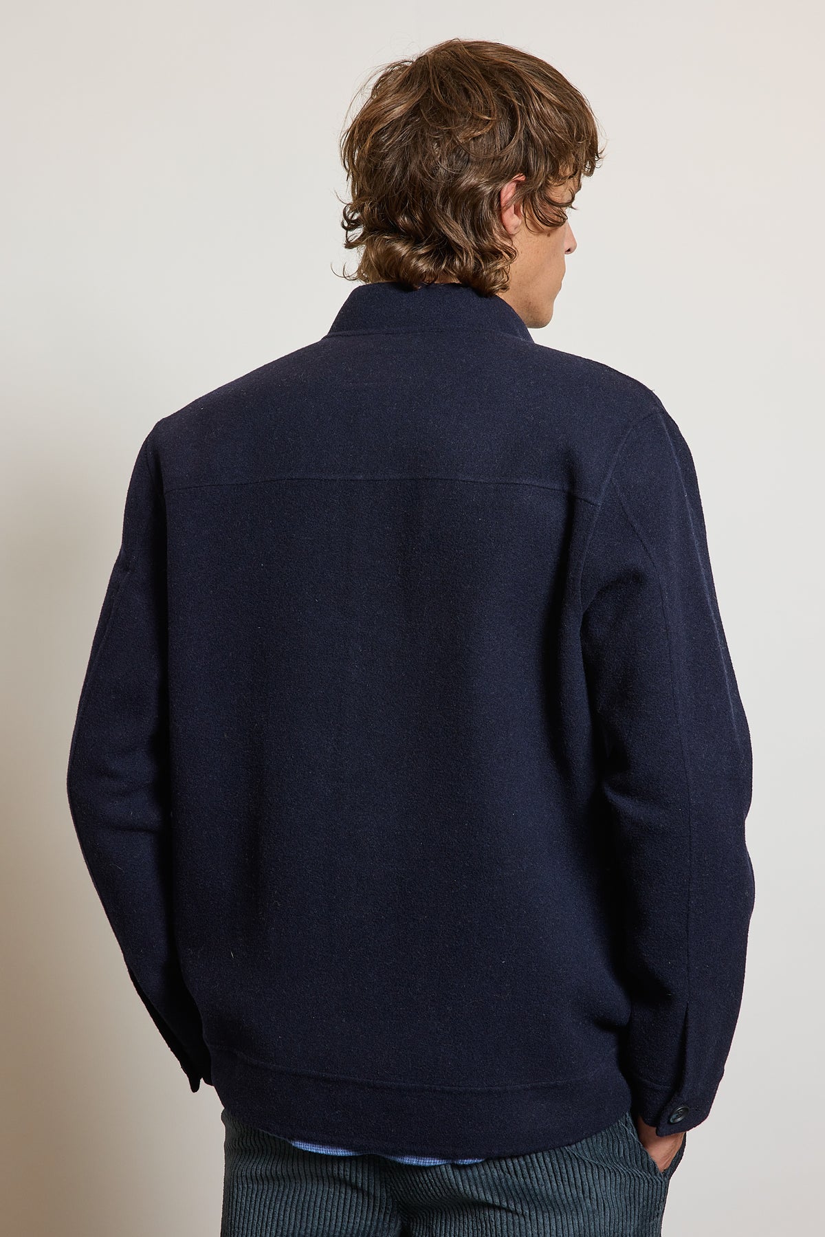 BLOUSON EN LAINE MARINE