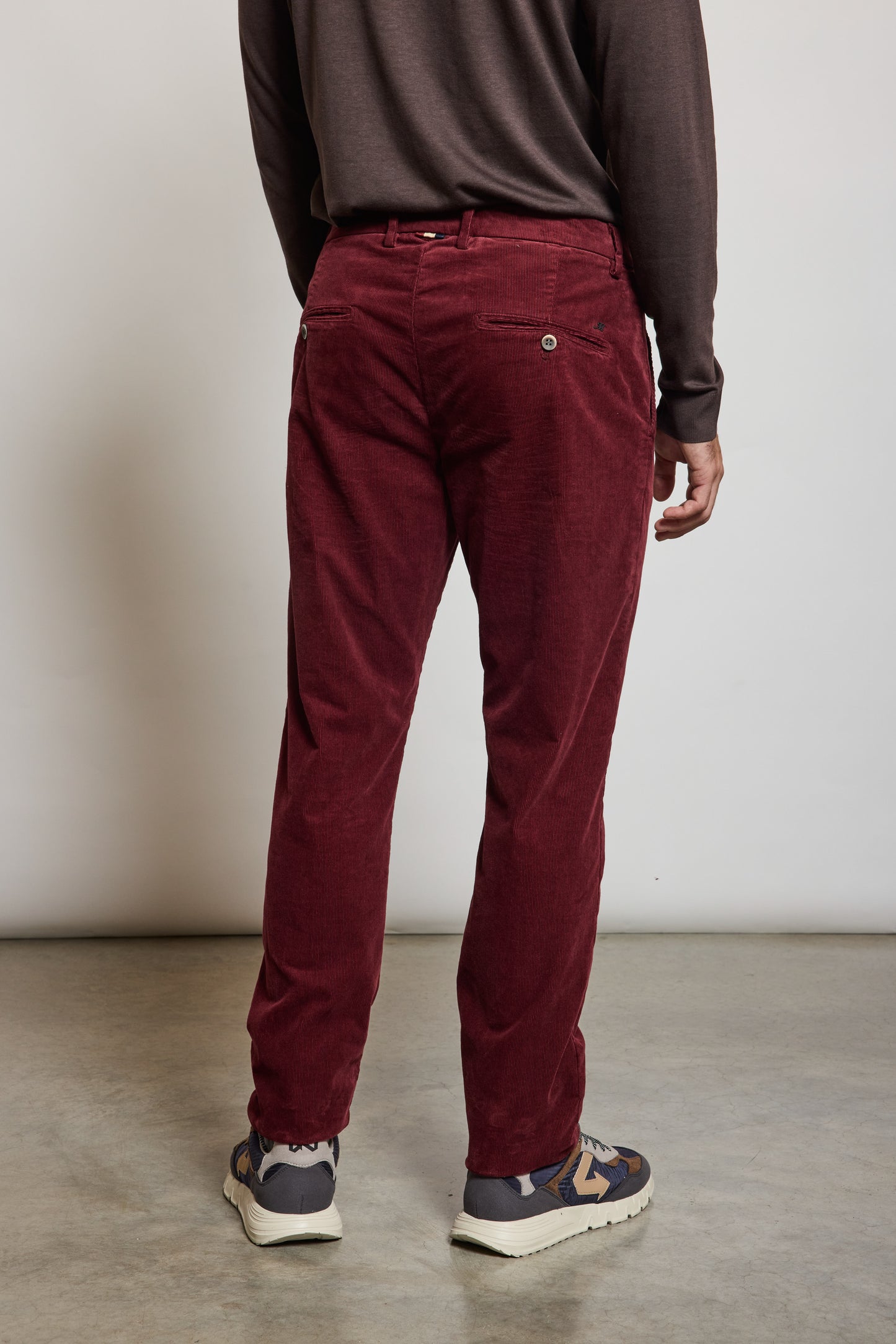 PANTALON VELOURS AUBERGINE