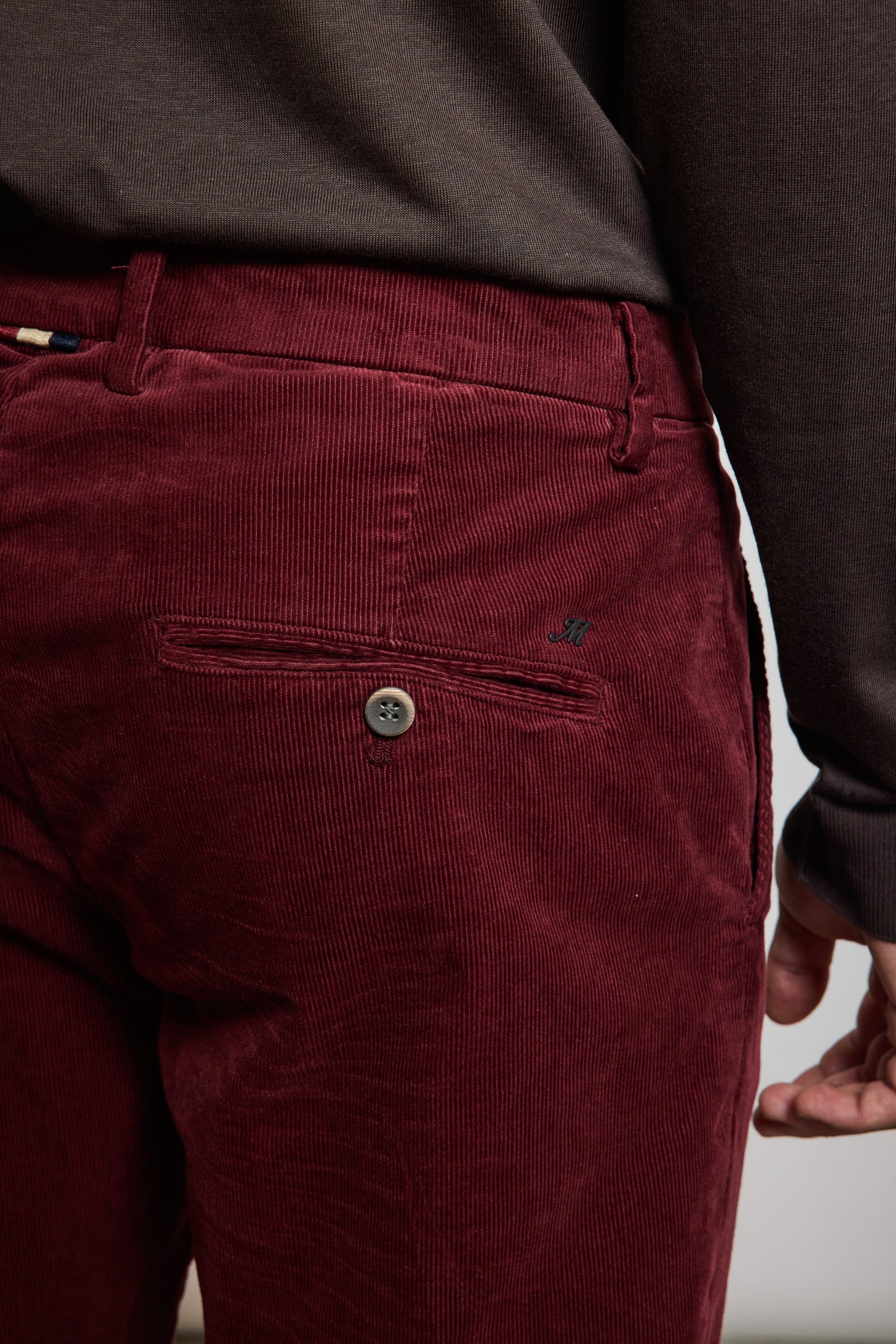 PANTALON VELOURS AUBERGINE