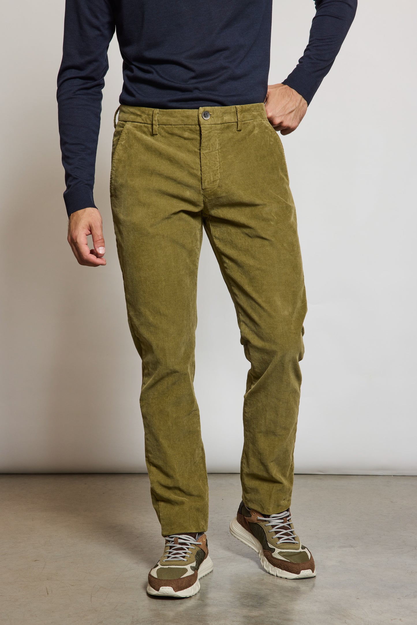 PANTALON VELOURS OLIVE