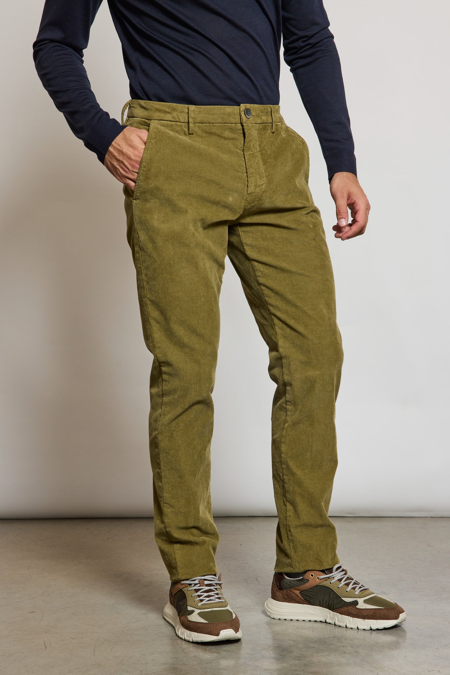 PANTALON VELOURS OLIVE