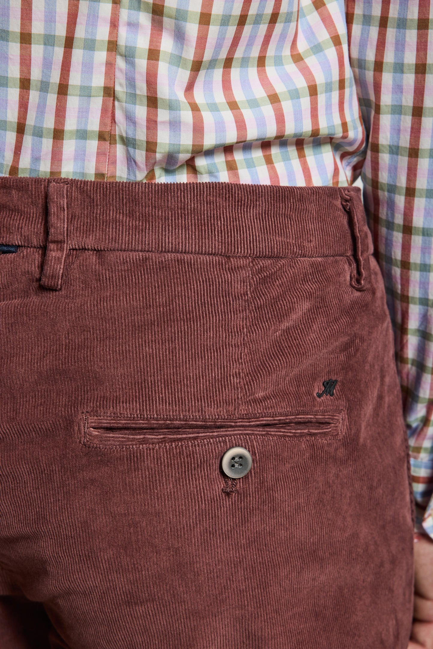 PANTALON VELOURS VIEUX ROSE