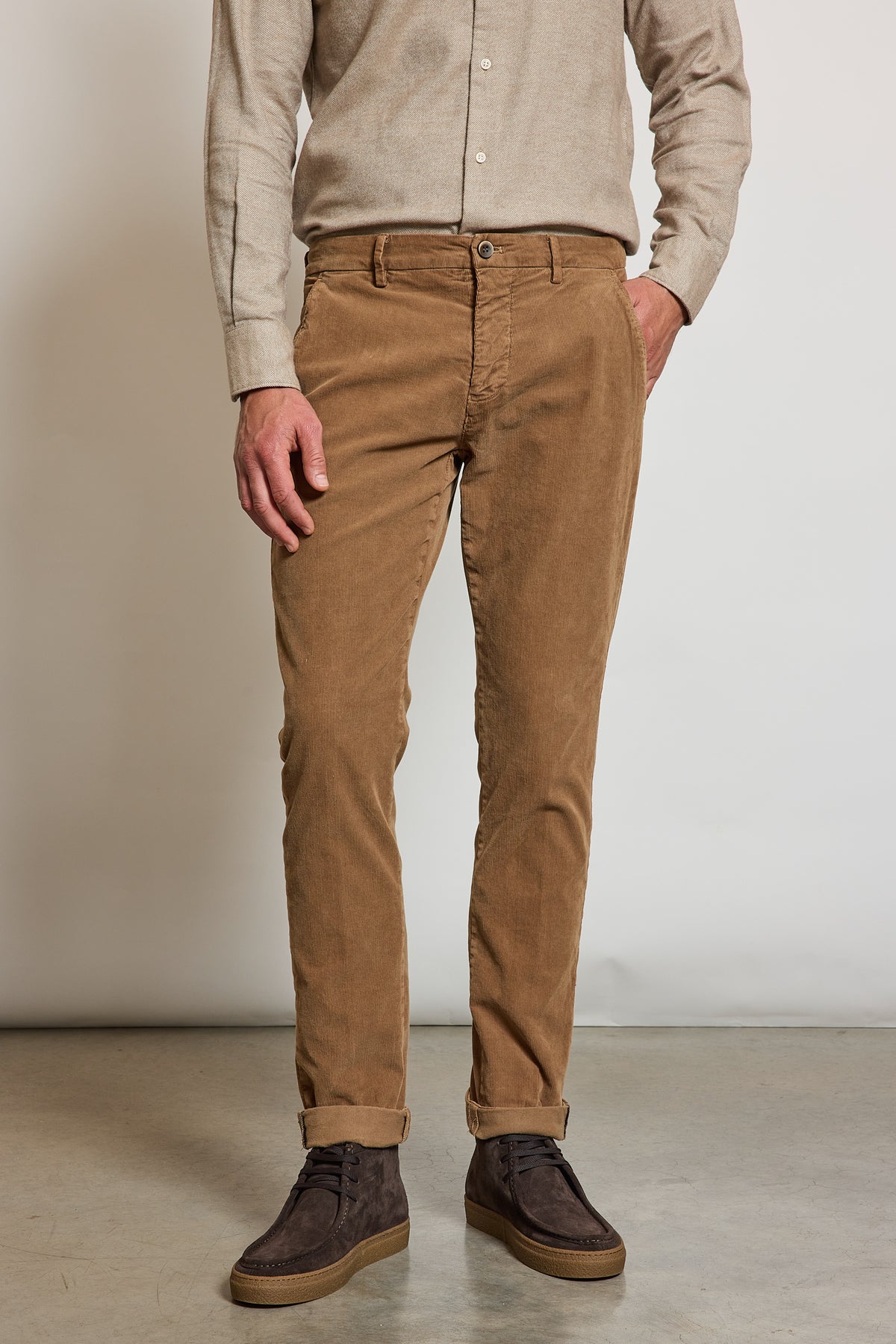 PANTALON VELOURS BLANCHI CAMEL