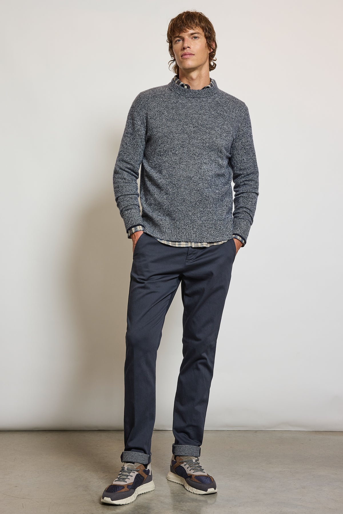 PANTALON EN JERSEY MARINE